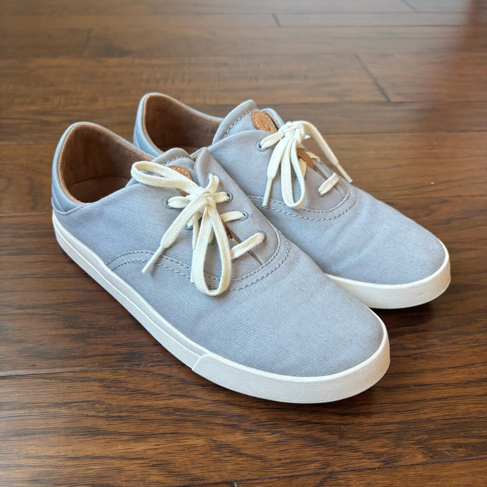 OluKai Women's Kohu Canvas Sneakers Size 10 Boat Shoes Lifestyle Gray